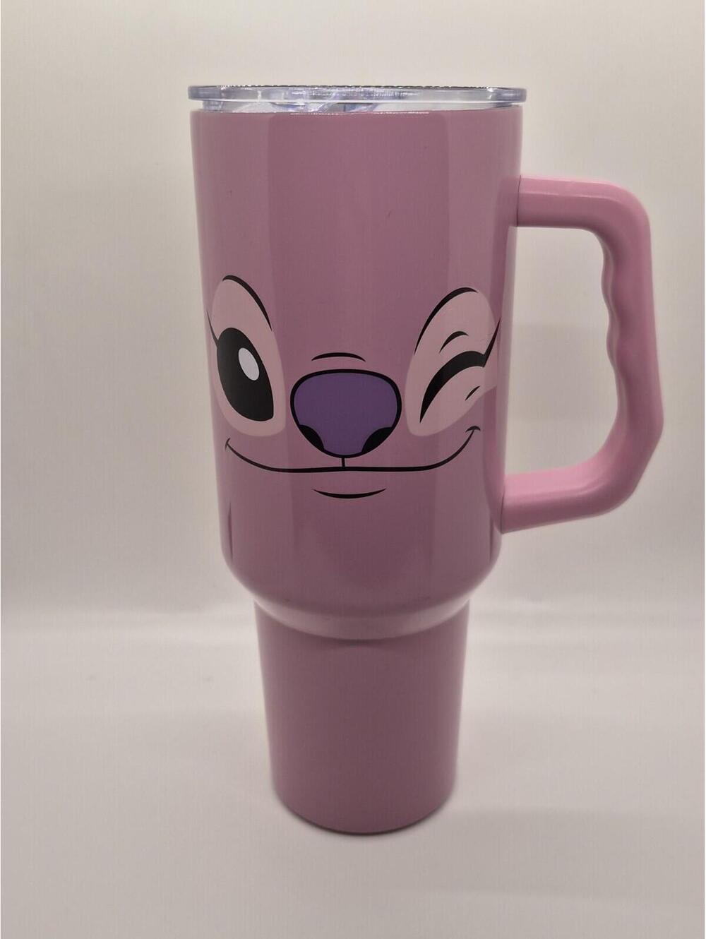 Disney Lilo & Stitch Angel Stainless Steel Tumbler With Handle | Holds 40 Ounces